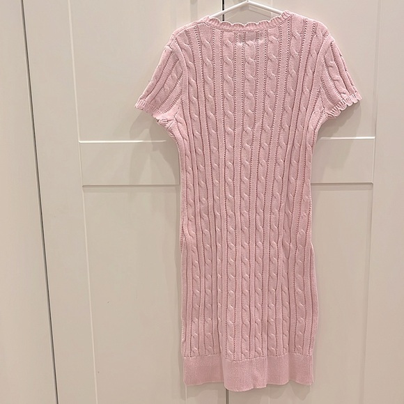 Polo by Ralph Lauren light pink knit short-sleeved cotton sz 8-10 sweater dress - Picture 3 of 4